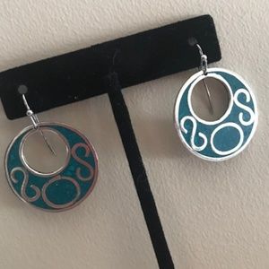 Sterling Silver Turquoise Inlay Earrings